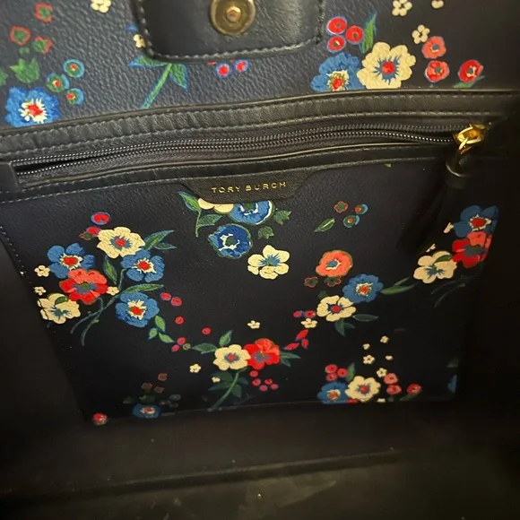 Tory Burch Black Floral Tote - Picture 2 of 3